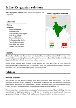 India–Kyrgyzstan Relations