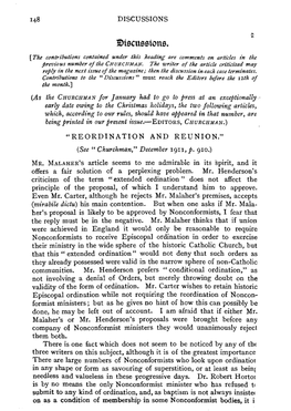 'Idtacuaatona. [ the Contributions Contained Under This Heading Are Comments on Articles in the Previous Number of the CHURCHMAN