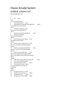 4500 Game List