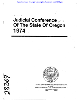 Judicial Conference Ll~I"1 of the State of Oregon 1974