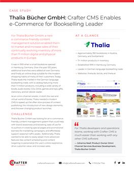 Thalia Bücher Gmbh: Crafter CMS Enables E-Commerce for Bookselling Leader