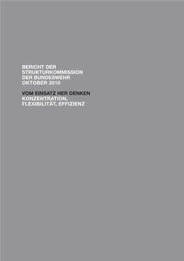 Bericht Der Strukturkommission Der Bundeswehr Oktober 2010