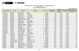 6 De Septiembre De 2013 N° Departamento Municipio