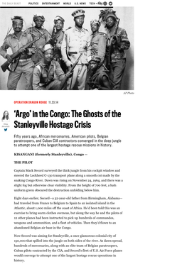 'Argo' in the Congo: the Ghosts of the Stanleyville Hostage Crisis