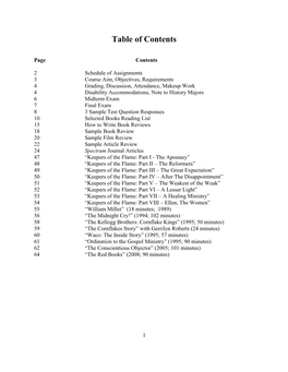 Table of Contents