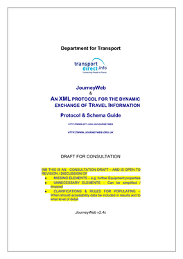 Department for Transport Journeyweb Protocol & Schema Guide