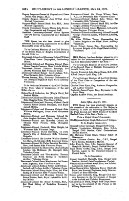 2674 Supplement to The-London Gazette, May 24, 1881