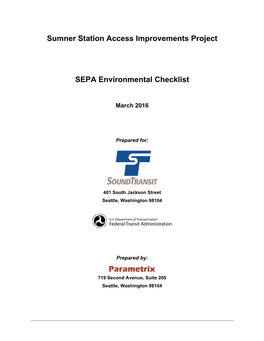 Sumner Station Access Improvements Project SEPA Environmental