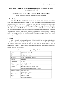 Upgrade of JMA's Storm Surge Prediction for the WMO Storm