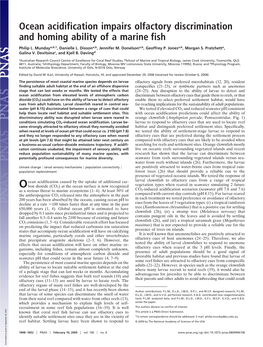 Ocean Acidification Impairs Olfactory Discrimination and Homing Ability of a Marine Fish