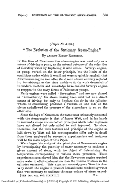 The Evolution of the Stationary Steam Engine