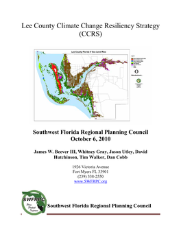 Lee County Climate Change Resiliency Strategy (CCRS)