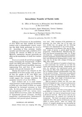 Intracellular Transfer of Nucleic Acids II. Effect of Hormones On