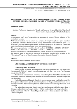 Feasibility Study Based on Multi-Criteria Analysis for Location of Third Bridge Across the Danube River Between Romania and Bulgaria