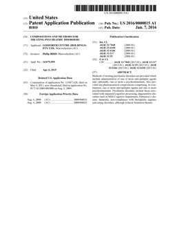 (12) Patent Application Publication (10) Pub. No.: US 2016/0000815 A1 BIRD (43) Pub