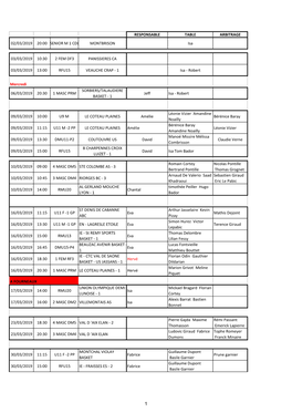 RESPONSABLE TABLE ARBITRAGE 02/03/2019 20:00 SENIOR M 1 CDL MONTBRISON Isa