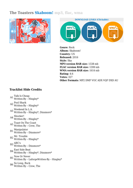 The Toasters Skaboom! Mp3, Flac, Wma