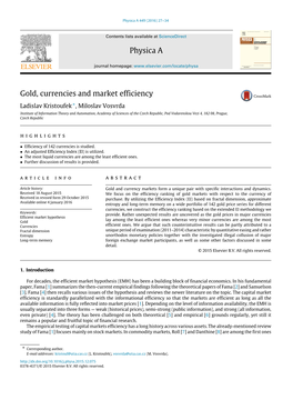 Gold, Currencies and Market Efficiency