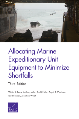 Allocating Marine Expeditionary Unit Equipment to Minimize Shortfalls Third Edition