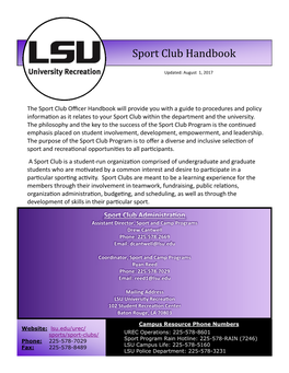 Sport Club Handbook