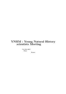 YNHM : Young Natural History Scientists Meeting