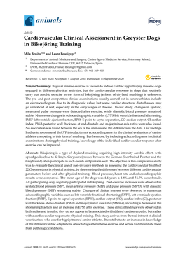 Cardiovascular Clinical Assessment in Greyster Dogs in Bikejöring Training