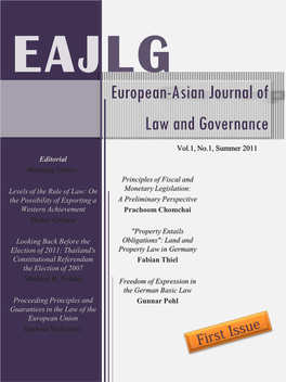 European-Asian Journal of Law and Governance