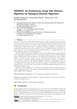 GEDEVO: an Evolutionary Graph Edit Distance Algorithm for Biological Network Alignment