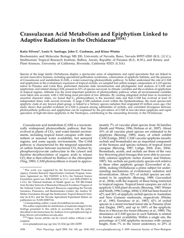 Crassulacean Acid Metabolism and Epiphytism Linked to Adaptive Radiations in the Orchidaceae1[OA]