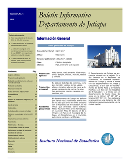 Boletín Informativo Departamento De Jutiapa