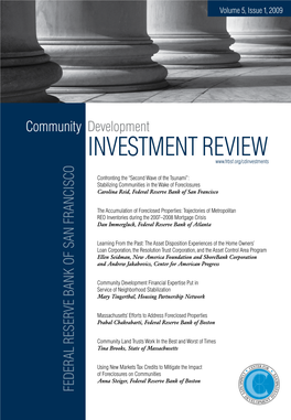 Community Development INVESTMENT REVIEW