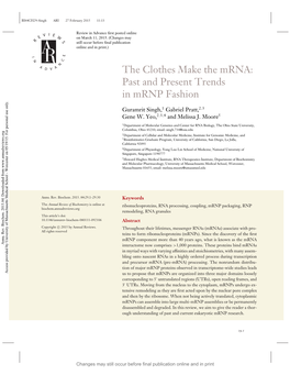 The Clothes Make the Mrna: Past and Present Trends in Mrnp Fashion