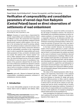 Verification of Compressibility and Consolidation Parameters of Varved Clays from Radzymin