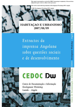 Habitaçao E Urbanismo 2007/08/09