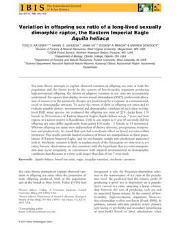 Variation in Offspring Sex Ratio of a Longlived Sexually Dimorphic Raptor