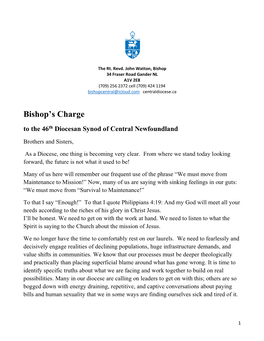 Bishop's Charge for 2019