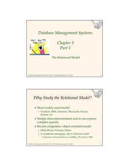 Database Management Systems Chapter 3 Part 1 Why Study The