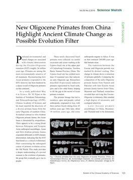 123 New Oligocene Primates from China Highlight Ancient Climate