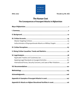 The Consequences of Insurgent Attacks in Afghanistan