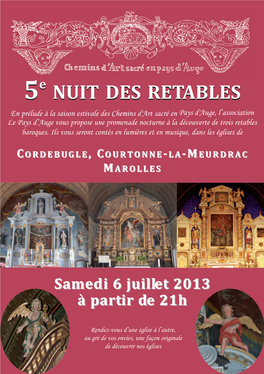 5E NUIT DES RETABLES 5E NUIT DES RETABLES