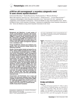 P190 Bcr-Abl Rearrangement