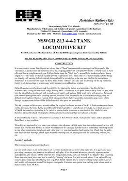 Nswgr Z13 4-4-2 Tank Locomotive Kit