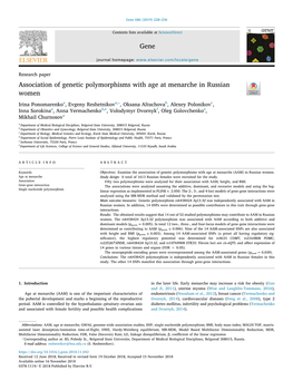 Association of Genetic Polymorphisms with Age at Menarche in Russian Women