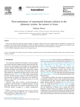 Non-Randomness of Exponential Distance Relation in the Planetary System: an Answer to Lecar