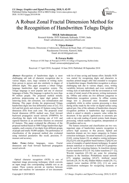 A Robust Zonal Fractal Dimension Method for the Recognition of Handwritten Telugu Digits