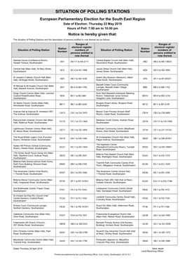 Situation of Polling Stations