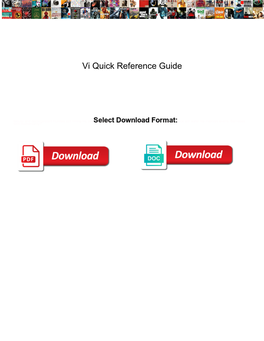 Vi Quick Reference Guide