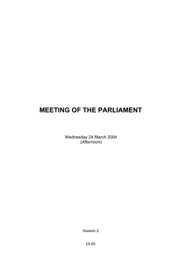 Meeting of the Parliament