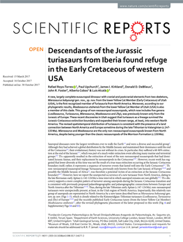 Descendants of the Jurassic Turiasaurs from Iberia Found Refuge