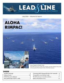 Lead Line Naval Association of Canada Vancouver Island Newsletter
